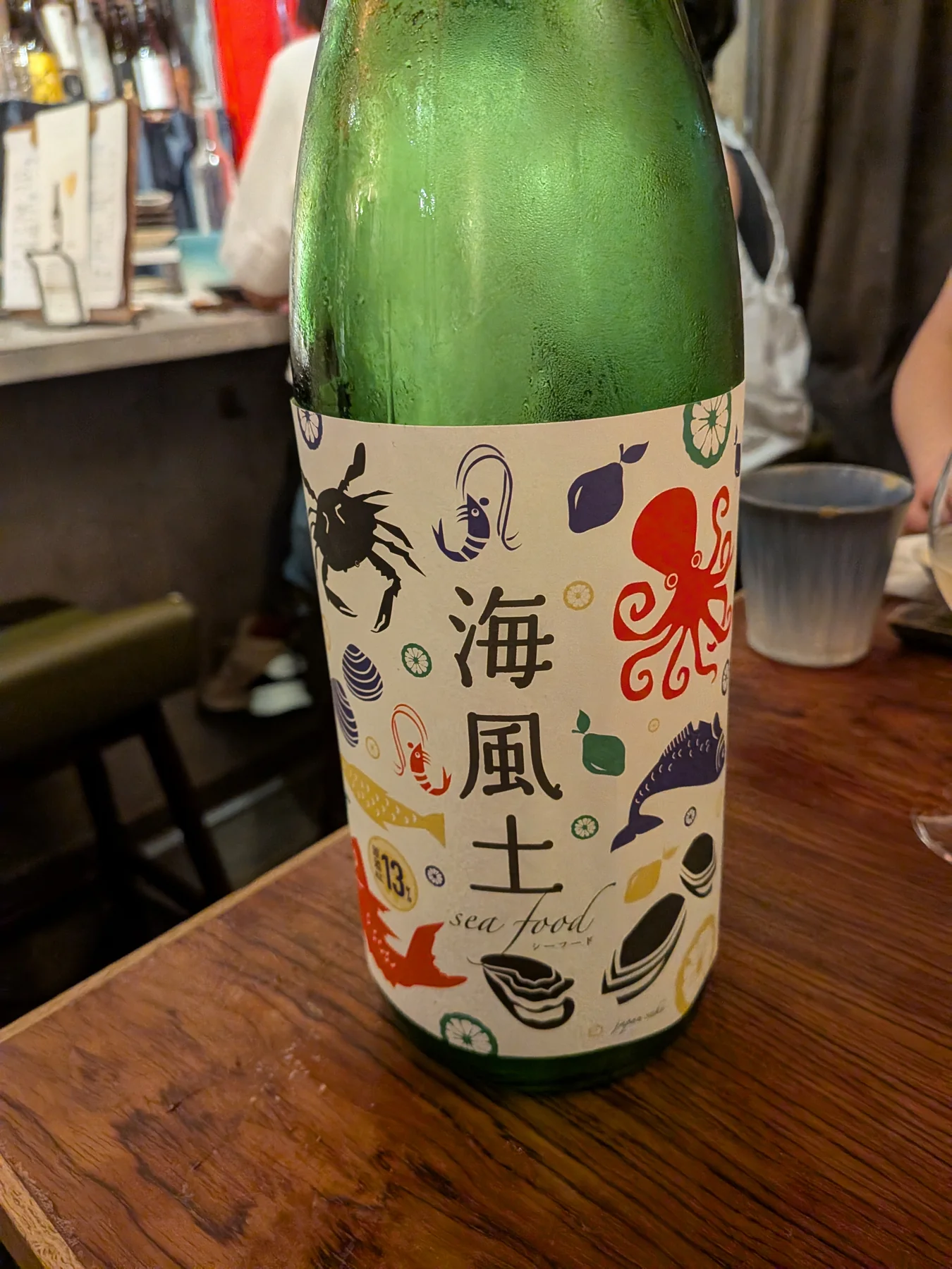 Fukucho Kaifudo Seafood Junmai bottle at Sake and Bistro Karasu