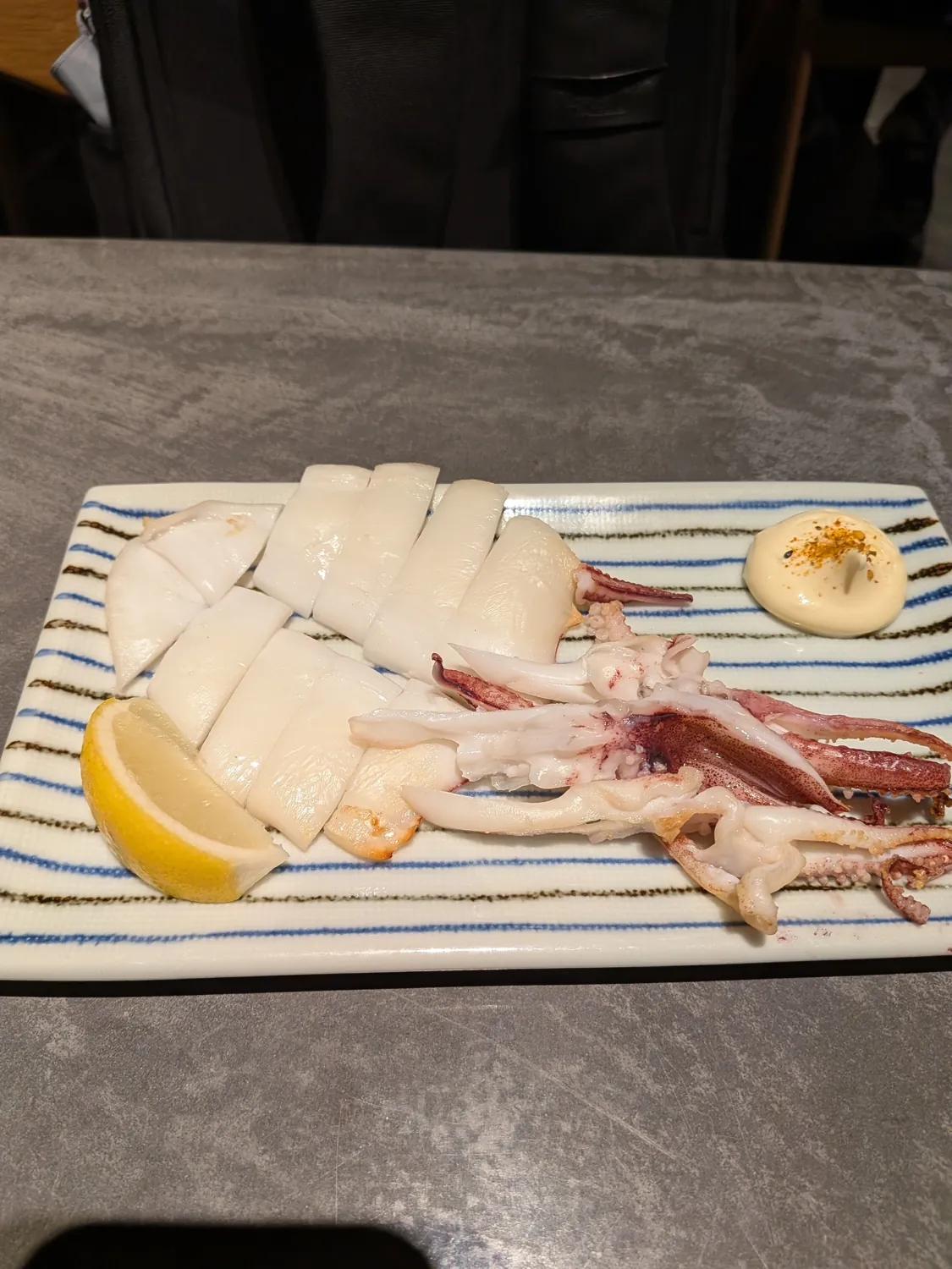 Grilled white squid served at Maru Bengara